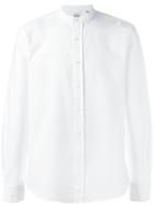 Aspesi Collarless Button Down Shirt, Men's, Size: 41, White, Cotton