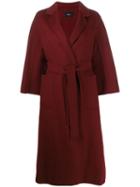 Arma Wool Belted Wrap Coat - Red