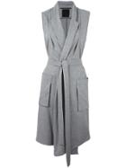 Lost & Found Ria Dunn Sleeveless Belted Coat - Grey