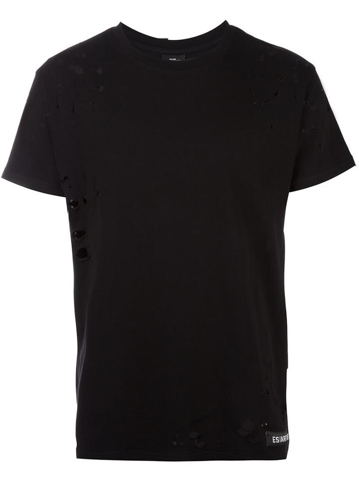 Les (art)ists 'kanye 77' Distressed T-shirt, Men's, Size: Large, Black, Cotton