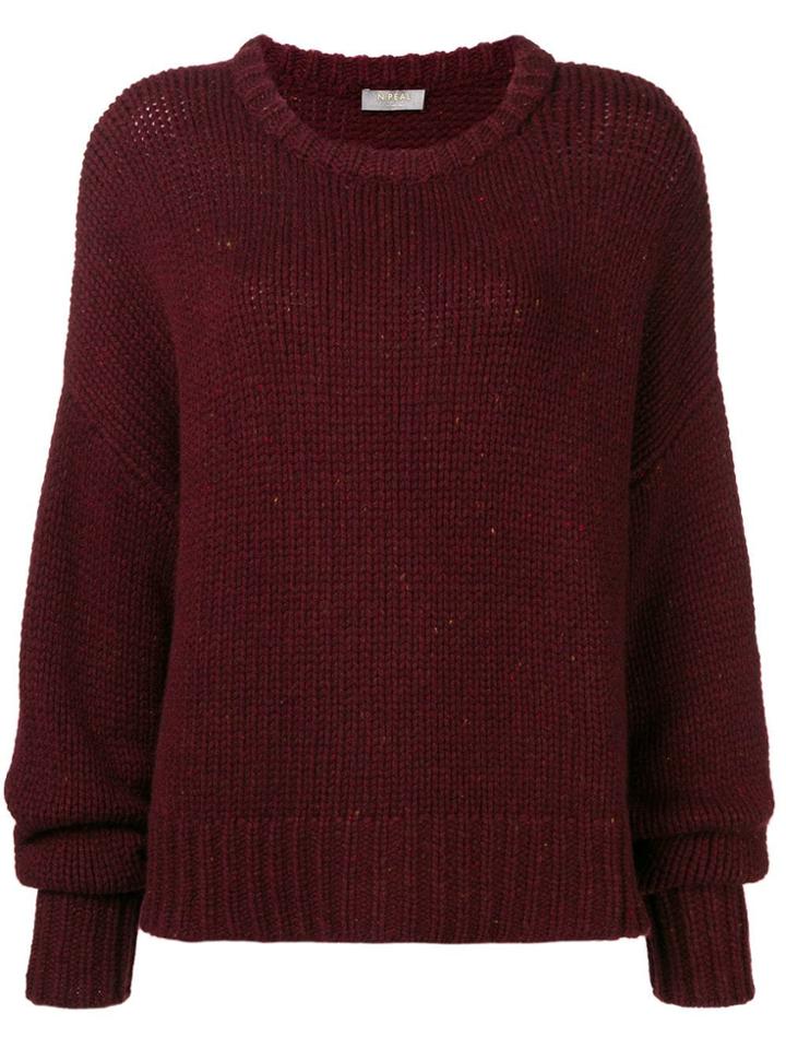 N.peal Oversized Side Split Jumper - Red