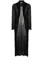 Romeo Gigli Pre-owned 1990's Crunched Sheer Long Coat - Black