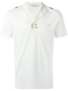 Pierre Balmain Gold Buttons Polo Shirt, Men's, Size: 46, White, Cotton