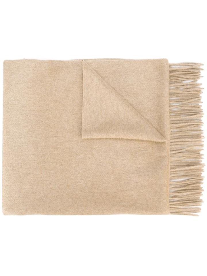 Max Mara Fringed Cashmere Scarf, Women's, Nude/neutrals, Cashmere