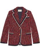Gucci Geometric Tweed Jacket - Red