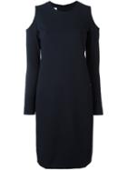 Akris Punto Cold Shoulder Dress, Women's, Size: 40, Blue, Acetate/polyamide/viscose/spandex/elastane