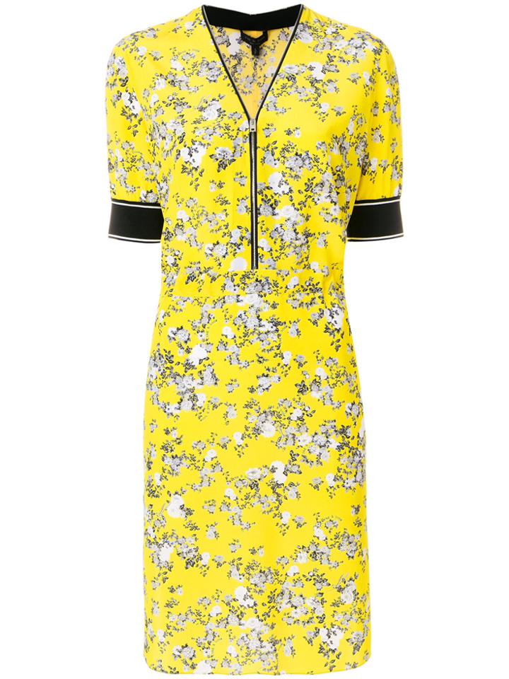 Rag & Bone Floral Print Zip Front Dress - Yellow & Orange