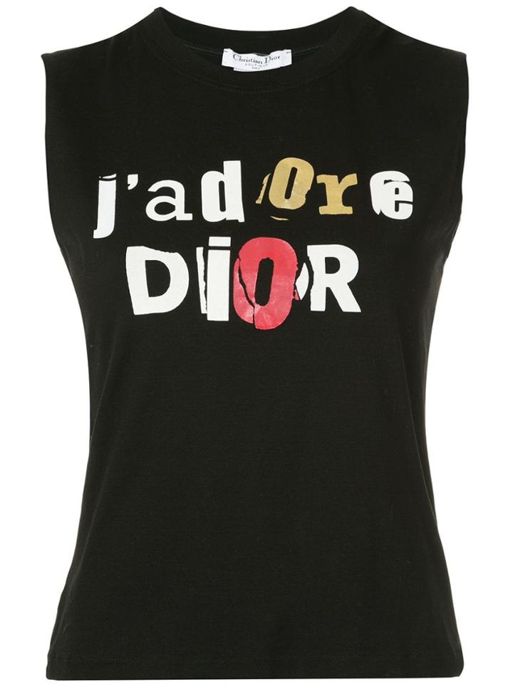 Christian Dior Vintage Sleeveless Shirt Top - Black