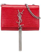 Saint Laurent Small 'kate Monogram' Shoulder Bag, Women's, Red, Calf Leather