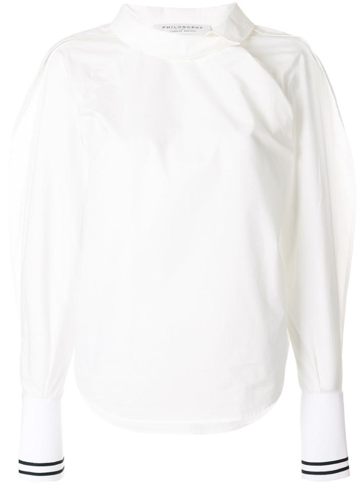 Philosophy Di Lorenzo Serafini Stripe Detail Poplin Shirt - White
