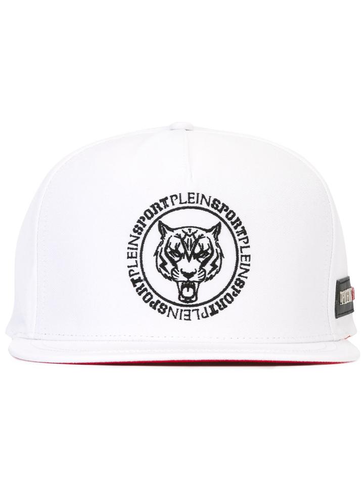 Plein Sport Logo Embroidered Cap, Men's, White, Cotton