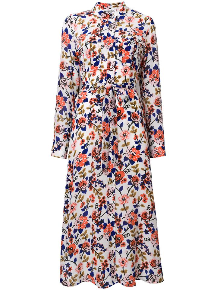 Essentiel Antwerp Floral Print Midi Shirt Dress - White