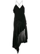 Philosophy Di Lorenzo Serafini Ruffled Asymmetric-hem Dress - Black