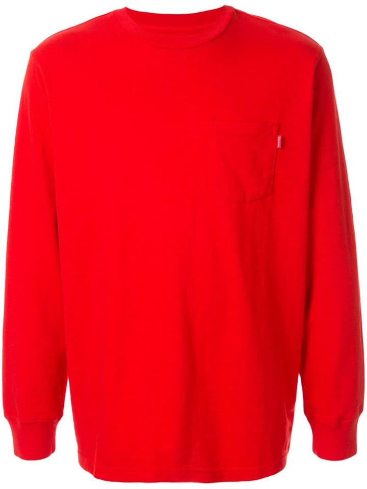 Supreme Long Sleeve Pocket T-shirt - Red