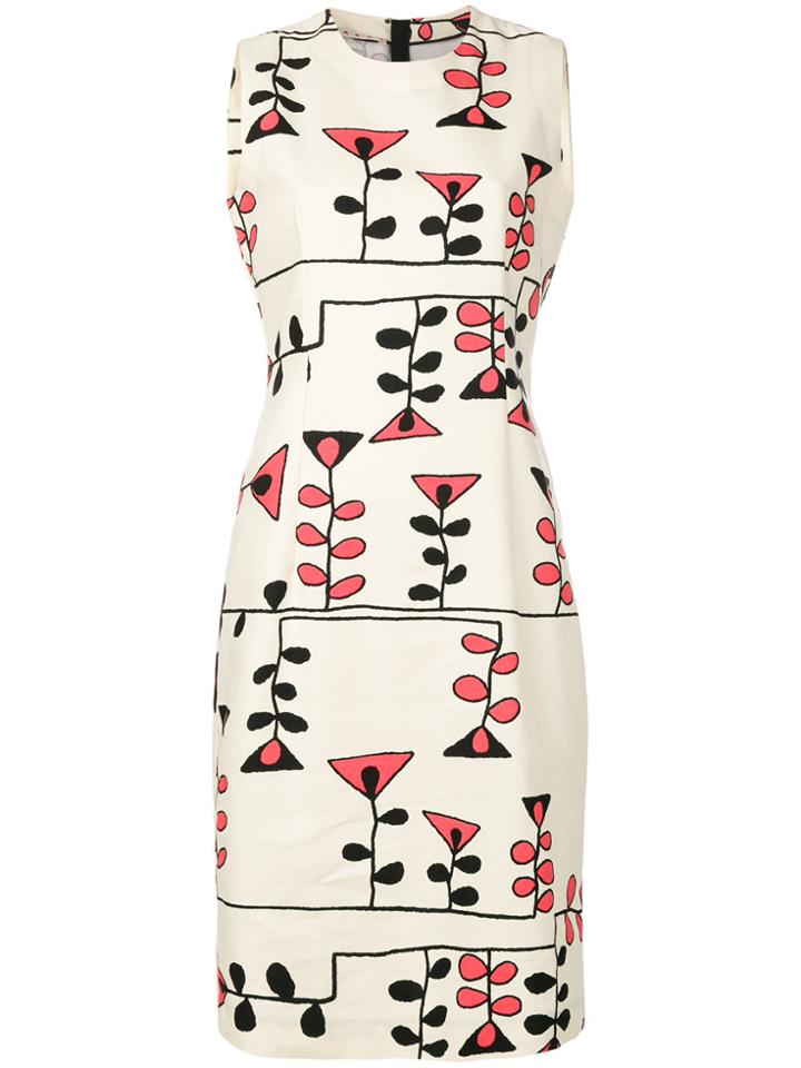 Marni Printed Sheath Dress - Nude & Neutrals