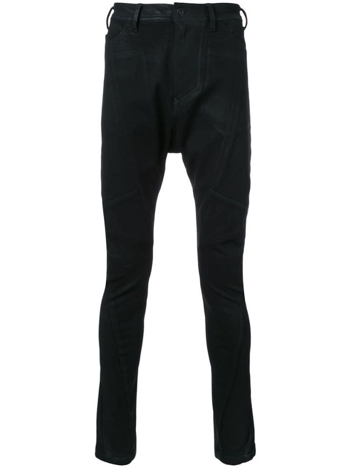 Julius Coated Drop-crotch Jeans - Black