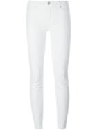 7 For All Mankind Rear Pocket Detailing Skinny Jeans, Women's, Size: 30, White, Cotton/lyocell/spandex/elastane