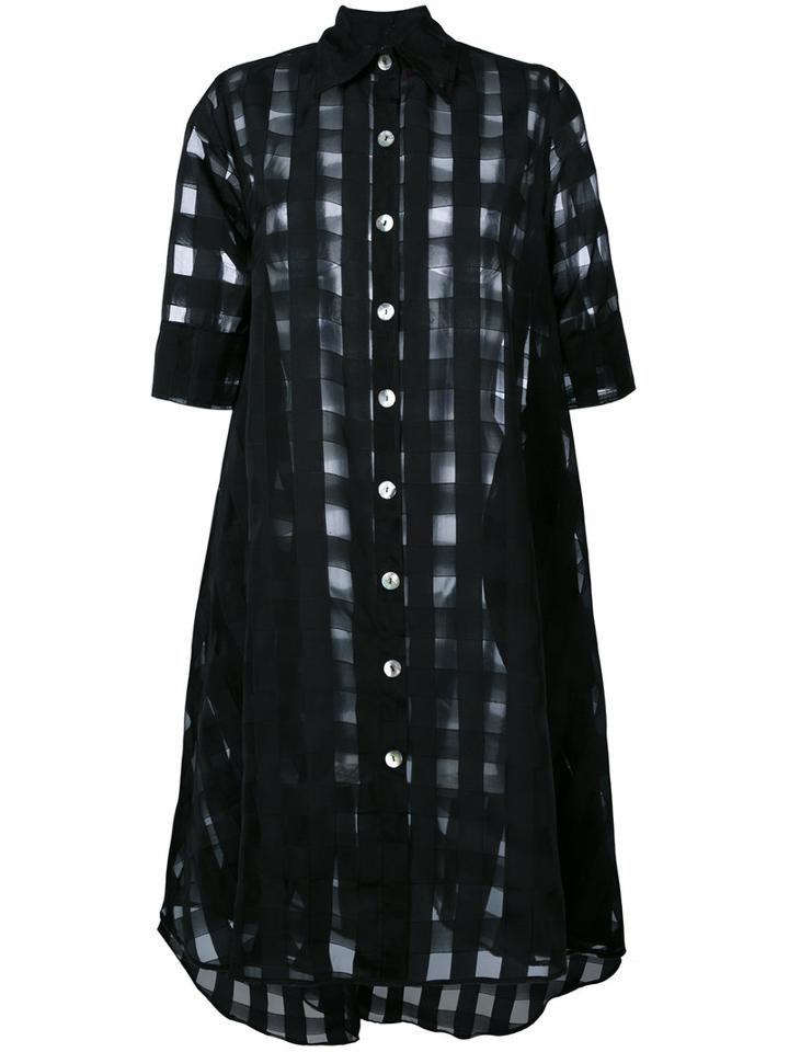 Ultràchic Sheer Shirt Dress, Women's, Size: 40, Black, Polyester