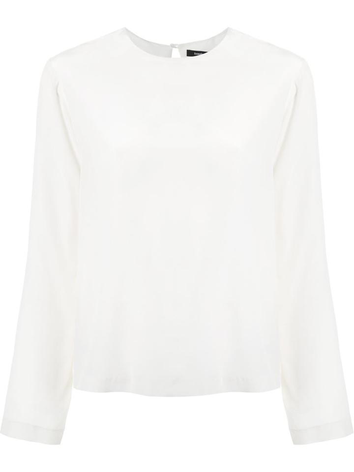 Bassike Crepe Long Sleeve Minimal Top