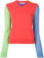 Comme Des Garçons Vintage Colourblock V-neck Jumper - Multicolour