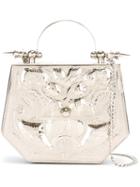 Okhtein - Botanic Paisley Beaten Clutch Bag - Women - Brass - One Size, Women's, Grey, Brass
