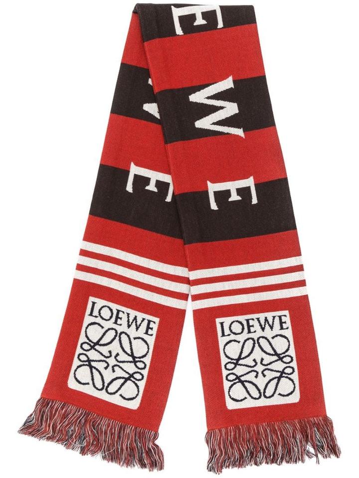 Loewe Jacquard Scarf - Red