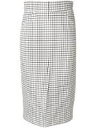 Roseanna Grid Print Pencil Skirt - White