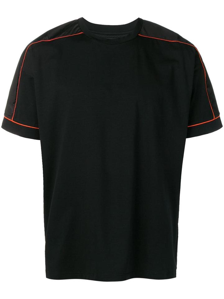 Prada Contrast Piping Detailed T-shirt - Black