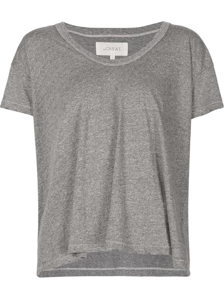 The Great The U-neck T-shirt, Women's, Size: 2, Grey, Polyester/cotton/rayon