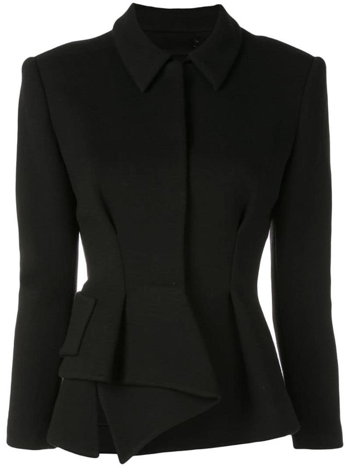 Proenza Schouler Asymmetrical Draped Jersey Suiting Jacket - Black