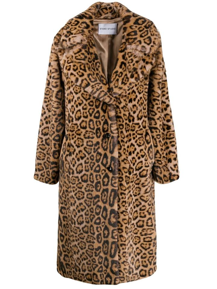 Stand Studio Fanny Leopard Print Coat - Neutrals