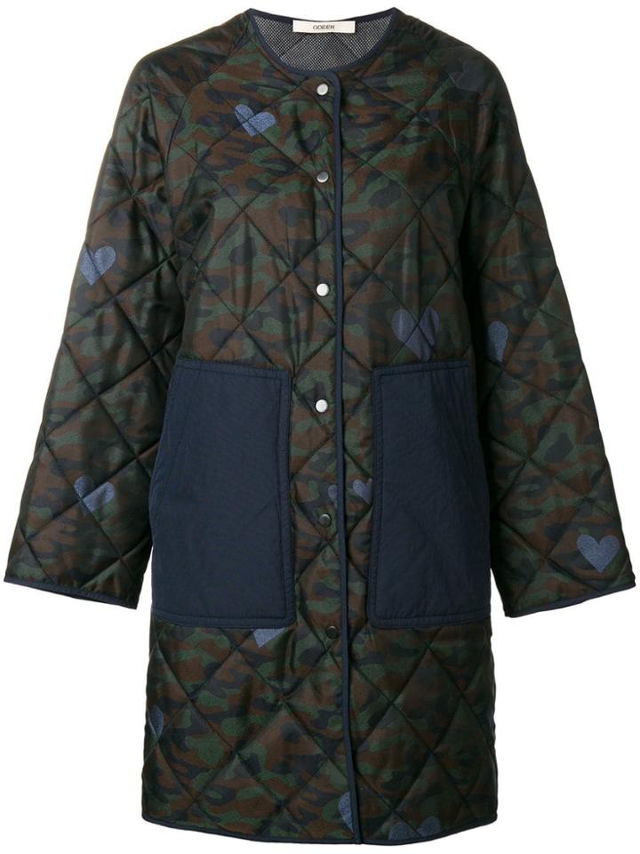 Odeeh Quilted Coat - Green