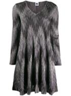 M Missoni Zig Zag Pattern Dress - Grey