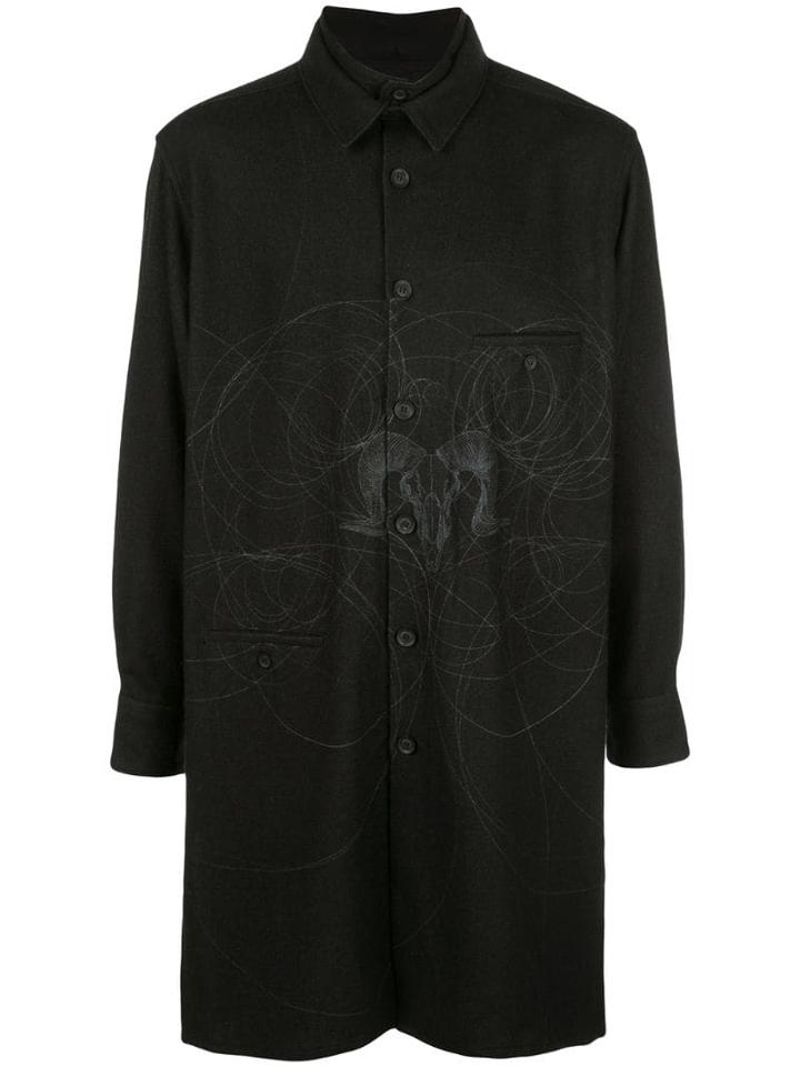 Yohji Yamamoto Printed Ram Shirt - Black