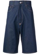 Junya Watanabe Man Contrast Pockets Denim Shorts - Blue