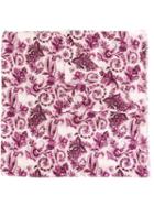 Kiton Floral Print Scarf, Men's, Pink/purple, Silk