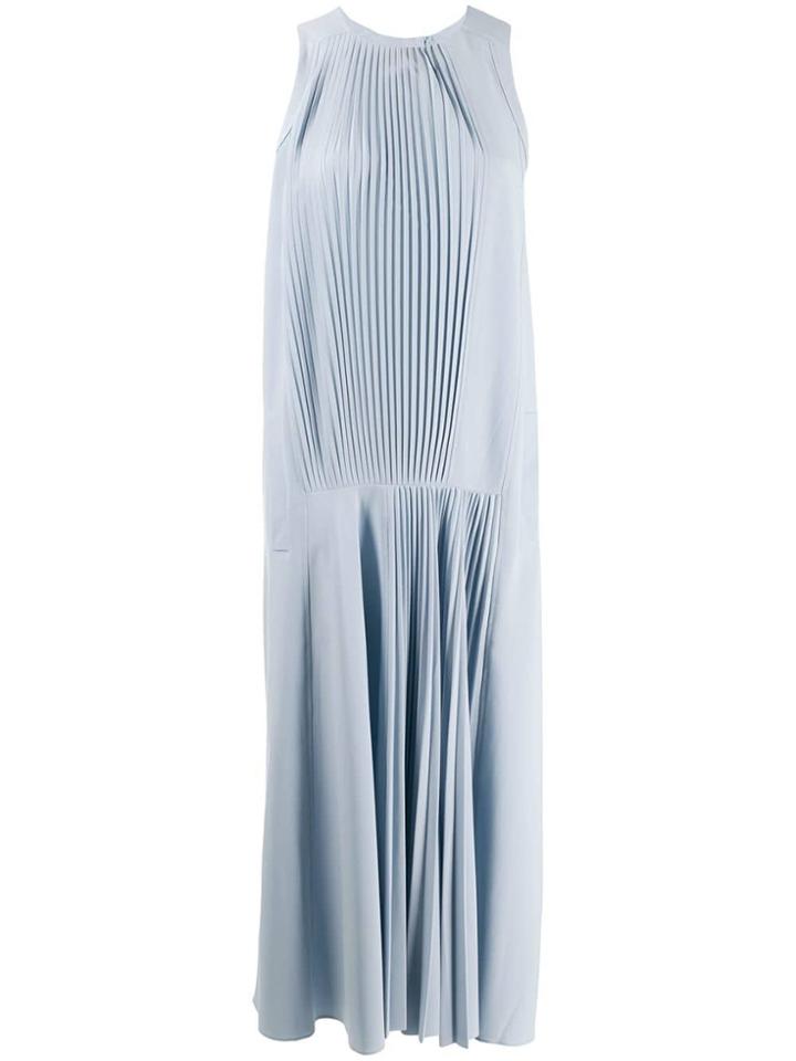 Tibi Vestido Pleated Dress - Blue