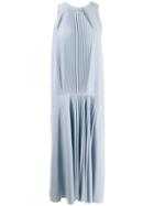 Tibi Vestido Pleated Dress - Blue
