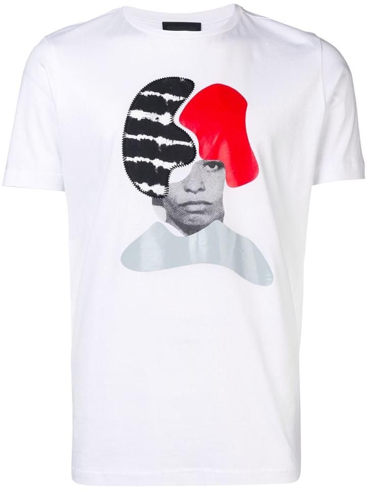 Diesel Black Gold T-shirt With Patchwork Graphic - White