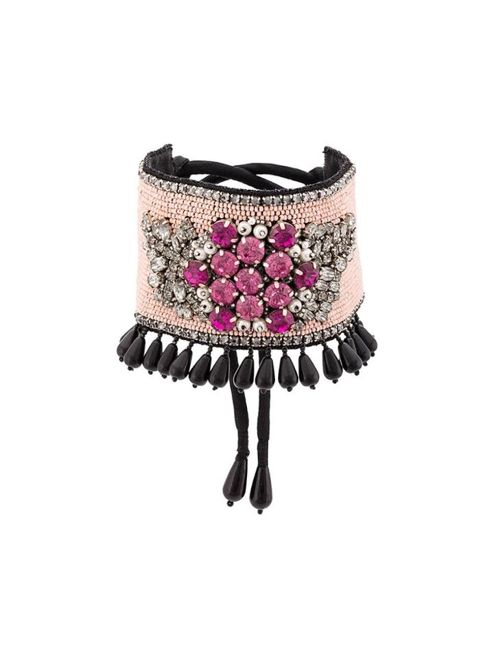 Etro Embellished Beaded Cuff - Pink