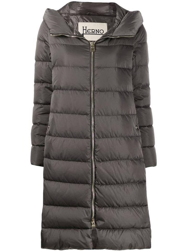 Herno Herno - Woman - Long Over Coat Raso - Grey