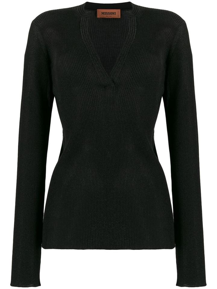 Missoni Ribbed Slim-fit Jumper - Black