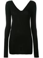 Isabel Benenato - Thumbhole Slim-fit T-shirt - Women - Cotton - 40, Black, Cotton
