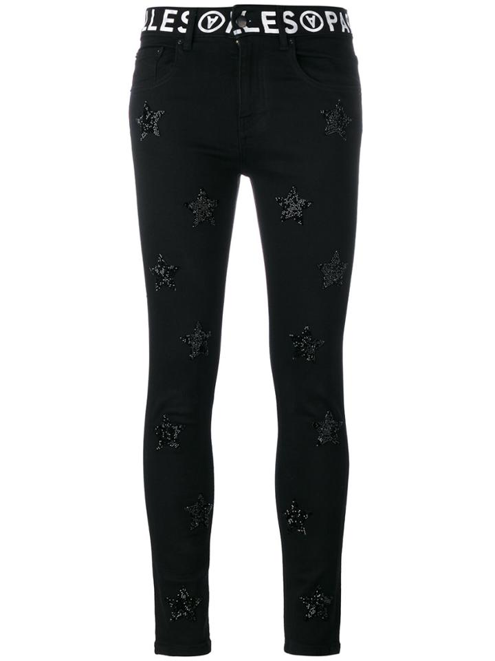 Filles A Papa Cameron Embellished Slim Jeans - Black