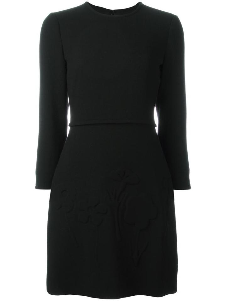 Victoria Victoria Beckham 'embossed Flower' Dress, Women's, Size: 8, Black, Silk/polyester/wool