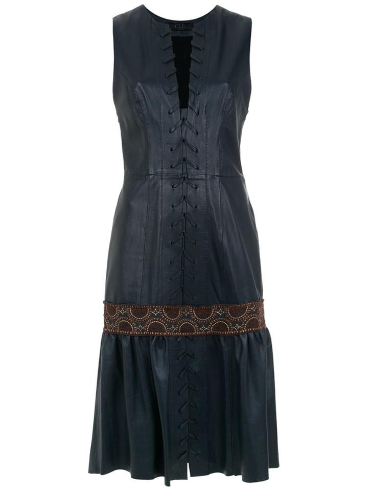 Clé Midi Leather Dress - Blue