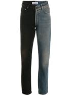 Balenciaga Two-tone High-rise Denim Jeans - Blue