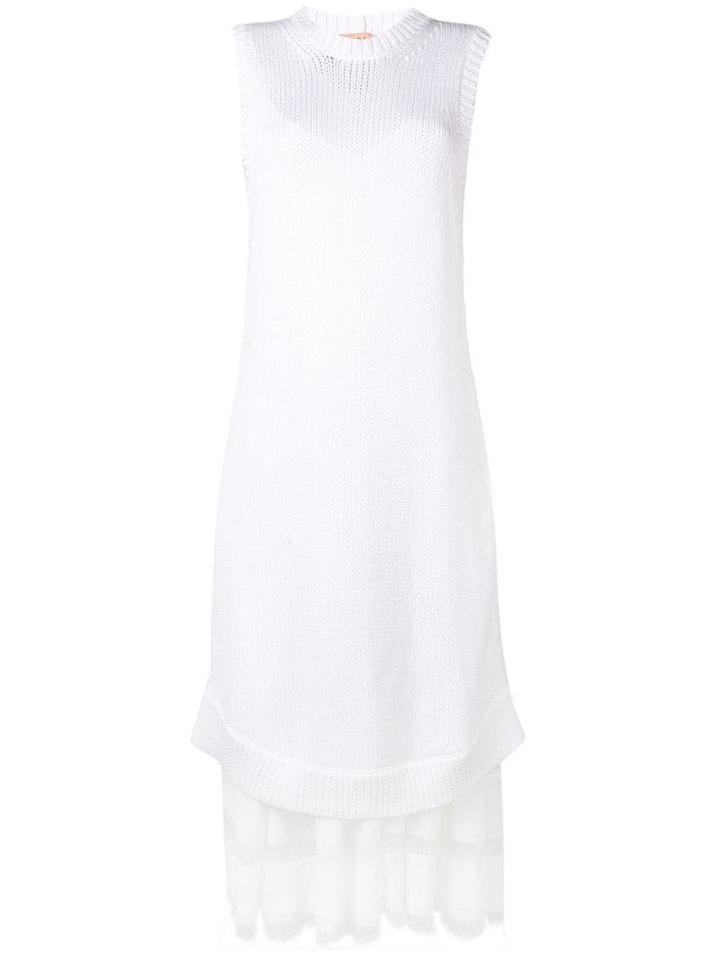 Nº21 Long Layered Two-piece Dress - White