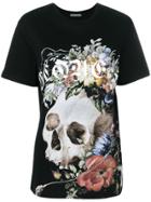 Alexander Mcqueen Floral Skull Print T-shirt - Black