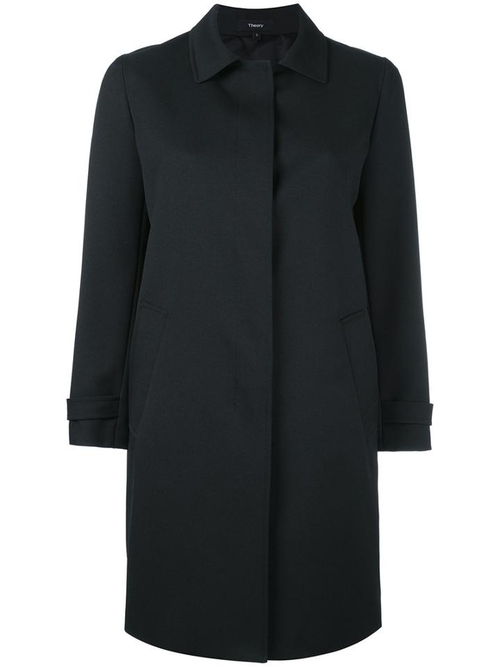 Theory - Dafina Car Coat - Women - Polyester/rayon - S, Black, Polyester/rayon